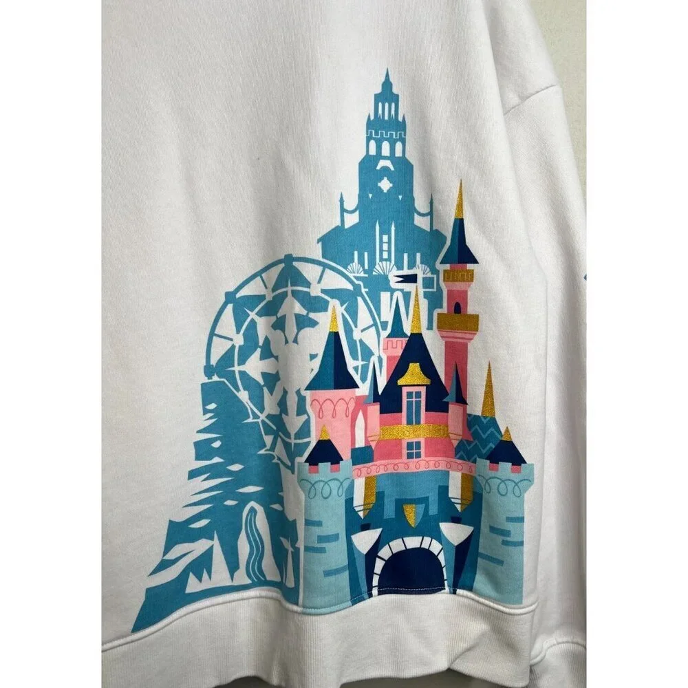 Disneyland Resort Zip Hoodie Size XL Disney Castle Sleeping Beauty Cinderella